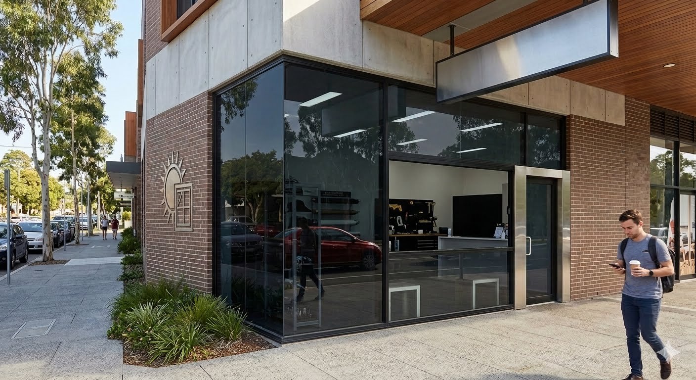 commercial window tinting on toowoomba shopfront